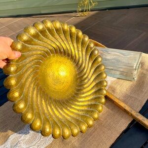 MCM Egidio Casagrande Borgo Trento Italia Hammered Brass over Copper Plate Dish